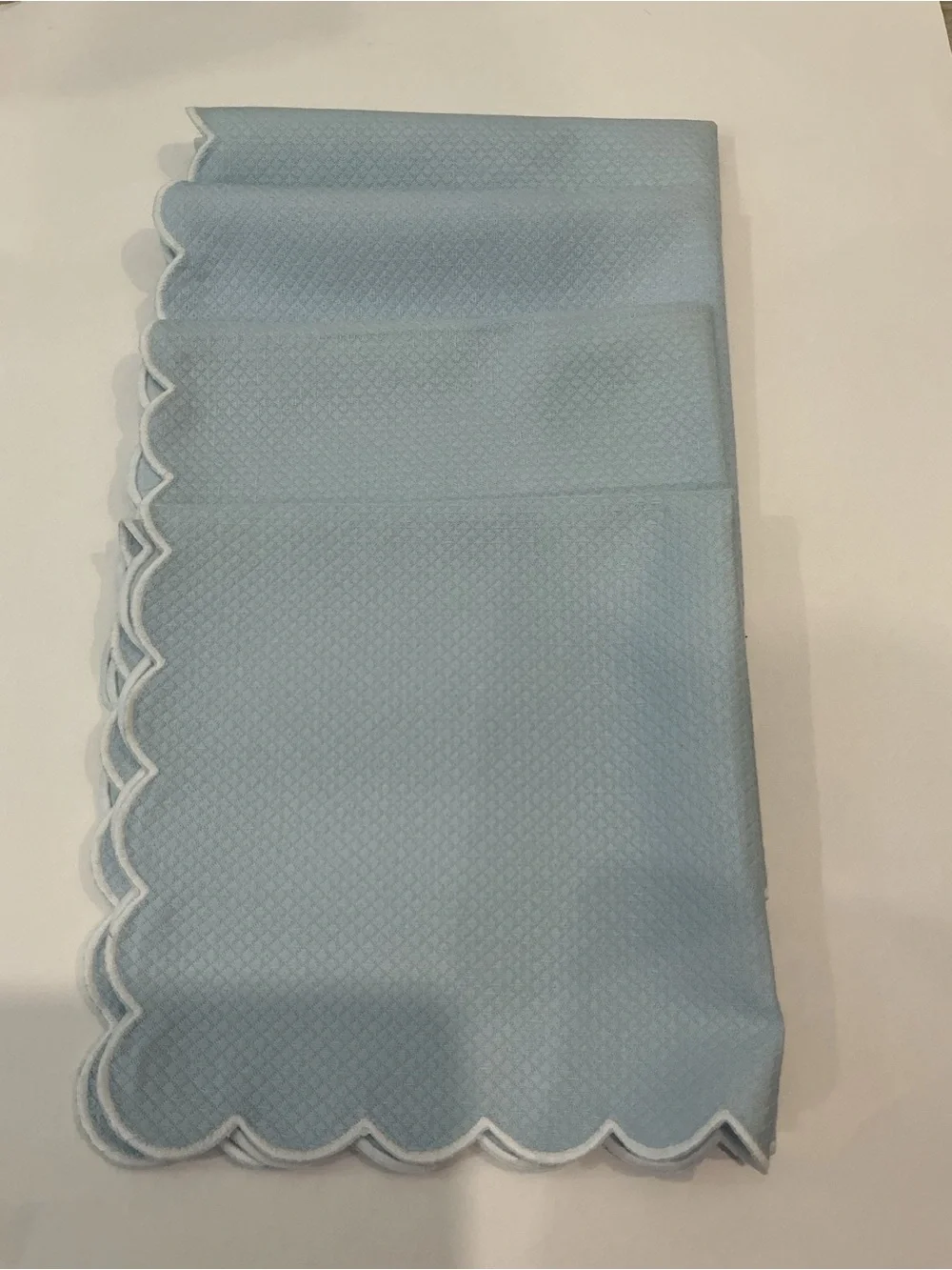 Matouk Savannah Gardens Light Blue Diamond Pique Napkins Set of 4